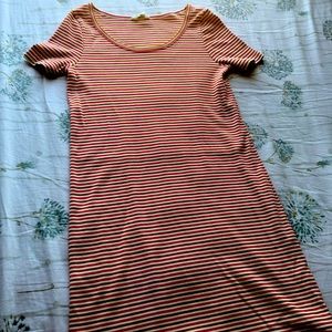 Madewell striped T shirt dress, ribbed material